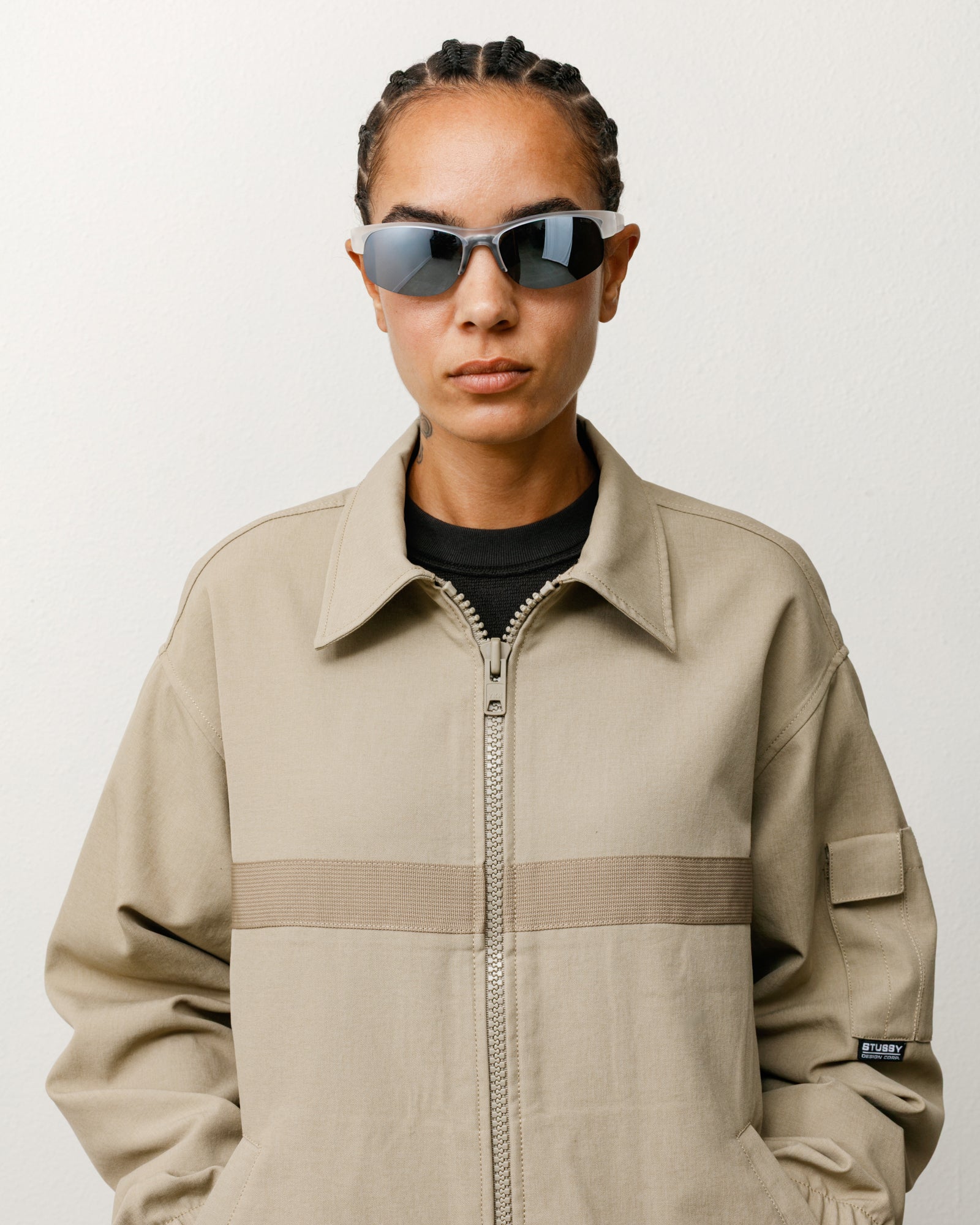 Stussy Hiro occhiali da sole Frost Clear specchiati polarizzati