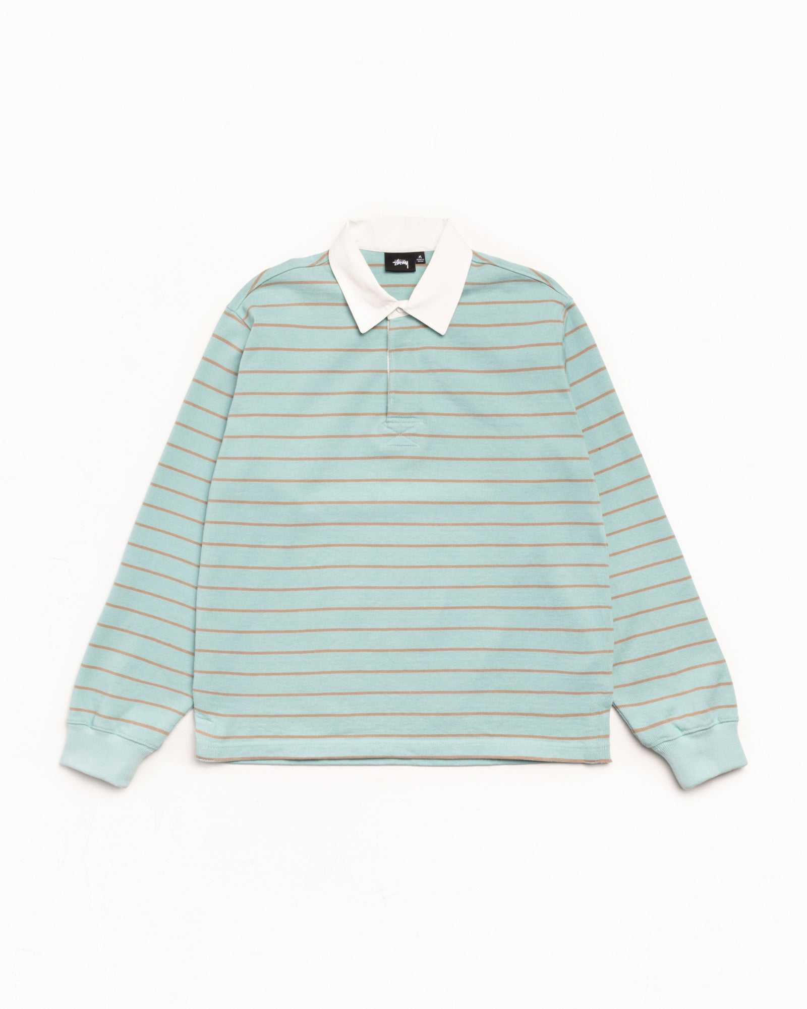 Stussy Striped Rugby Maglia Rugby Blu 100% Cotone