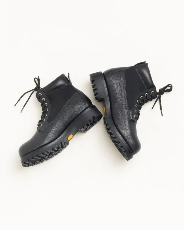 Stussy Our Legacy Lace Up Boot stivale nero pelle Vibram
